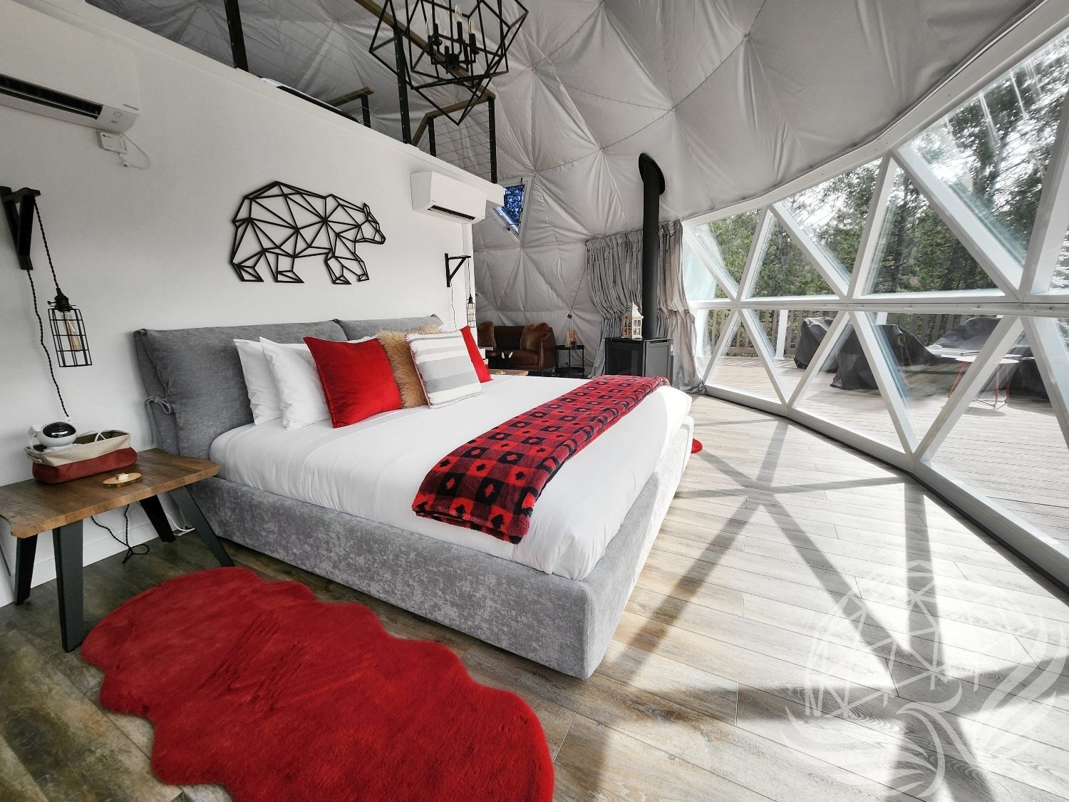 Bed inside the dome